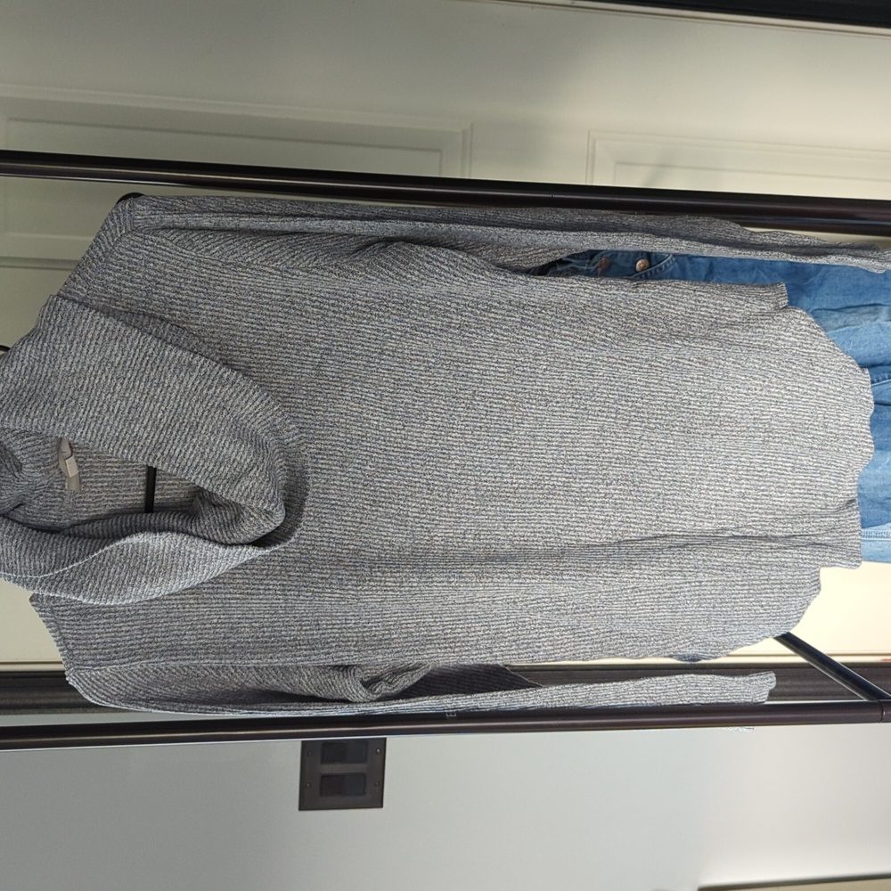 Cowl neck gray sweater size medium